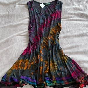 Vintage tie-dye y2k earthy flowy tank top